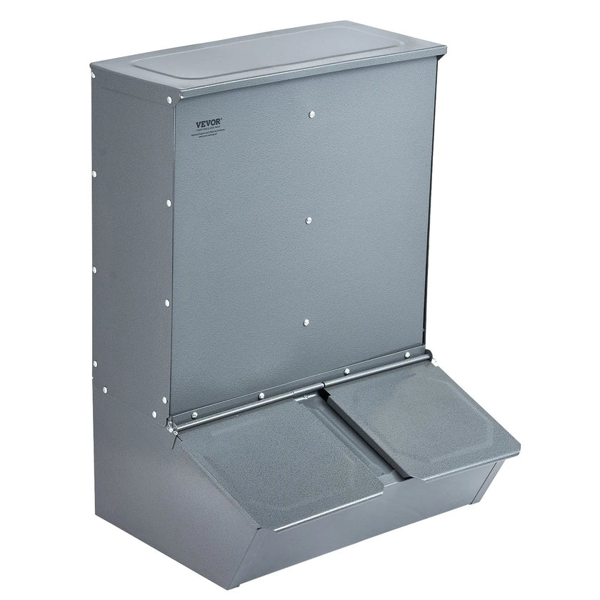 VEVOR Hog Feeder 3.7 Bushel Metal Double Door Pig Feeder Feeding up to 8 Hogs
