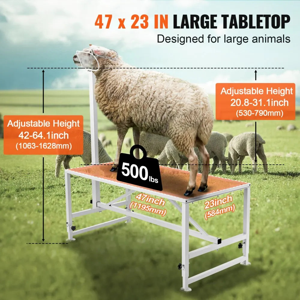 VEVOR Goat & Sheep Stand, 47x23 inch Livestock Stand, Metal Livestock Milking and Shearing Stand 21