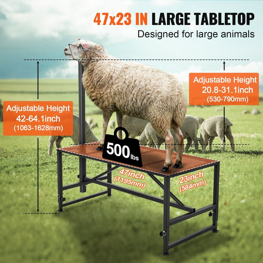 VEVOR Goat & Sheep Stand, 47x23 inch Livestock Stand, Metal Livestock Milking and Shearing Stand 21