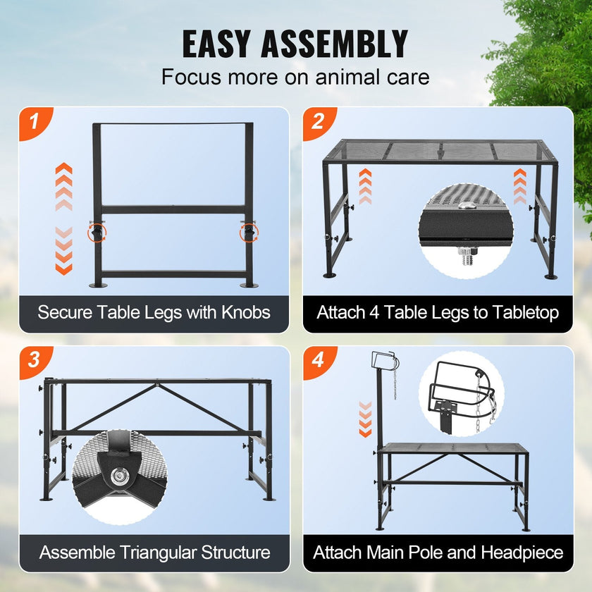VEVOR Goat & Sheep Stand, 47x23 inch Livestock Stand, Metal Livestock Milking and Shearing Stand 21