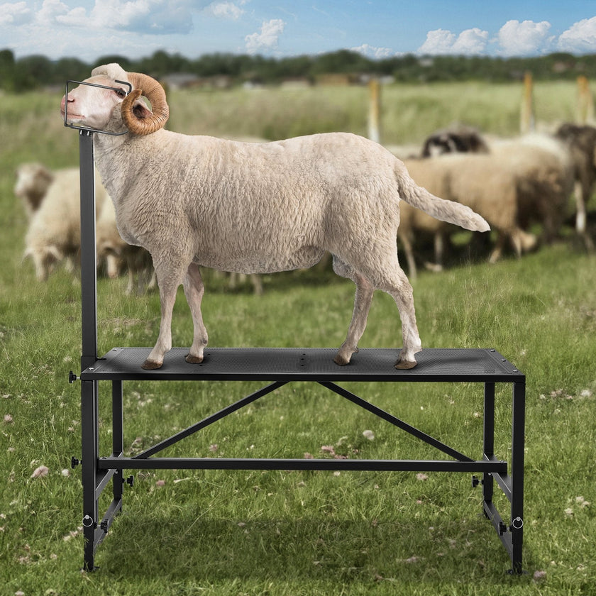 VEVOR Goat & Sheep Stand, 47x23 inch Livestock Stand, Metal Livestock Milking and Shearing Stand 21