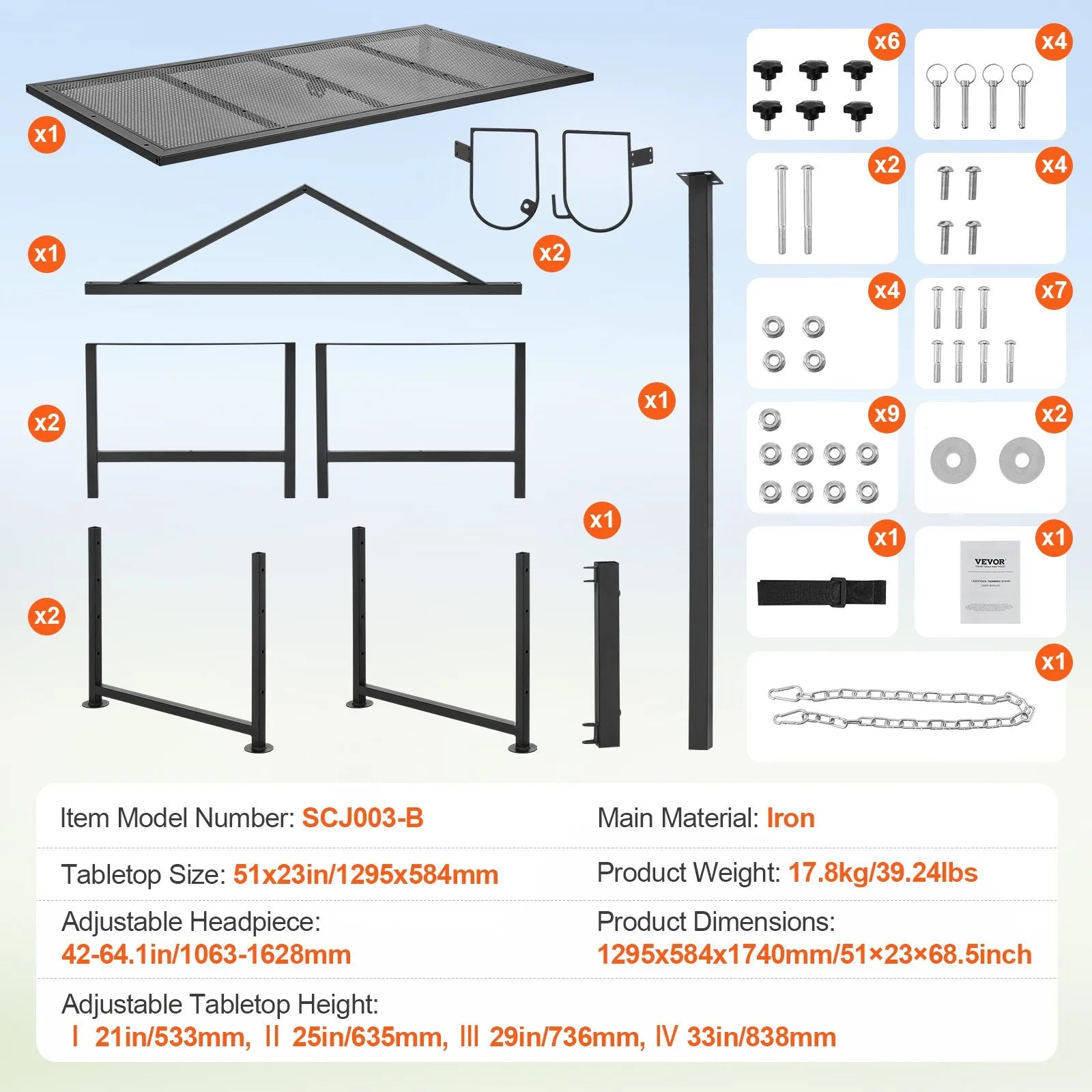 VEVOR Goat & Sheep Stand, 51x23 inch Livestock Stand, Metal Livestock Milking and Shearing Stand 21