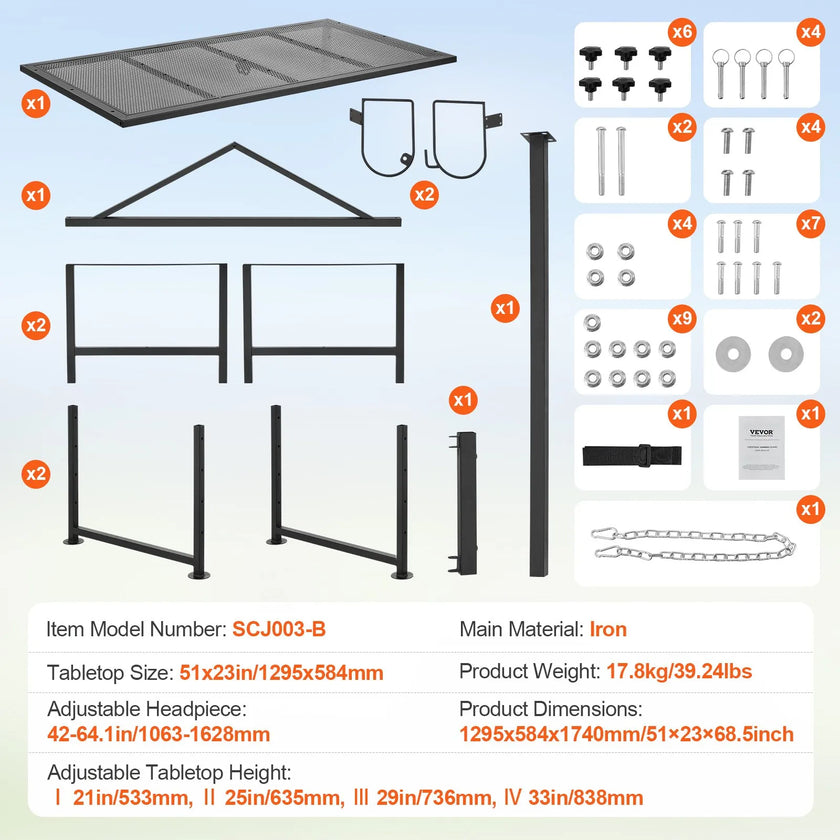 VEVOR Goat & Sheep Stand, 51x23 inch Livestock Stand, Metal Livestock Milking and Shearing Stand 21