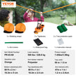 VEVOR Slackline Kit with Training Line, 60 ft Backyard Slack Line Equipment, Easy Setup Tight Rope for Kids Adults, Complete Slackline Set with Tree Protectors, Arm Trainer, Carry Bag, and Instruction