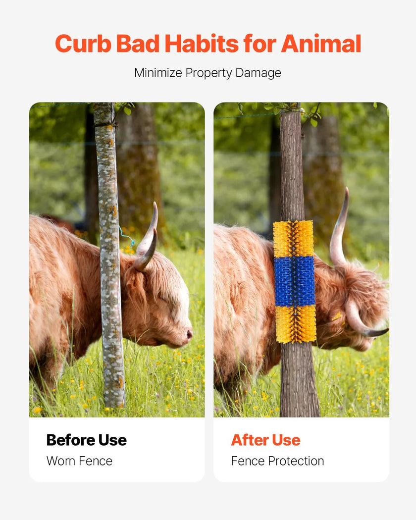 VEVOR Livestock Scratching Brush 4Pcs Itch Relief Horse Scratcher Brush 17.1 in