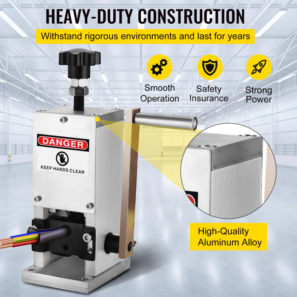 VEVOR Wire Stripping Machine Scrap Metal Recycle Tool Wire Stripping Tool 1.5-25 mm Cable Wire Stripping Machine  with 1 Cutting Blade Wire for Scrap Copper Wire Cable Stripping Cutters (2 Holes)