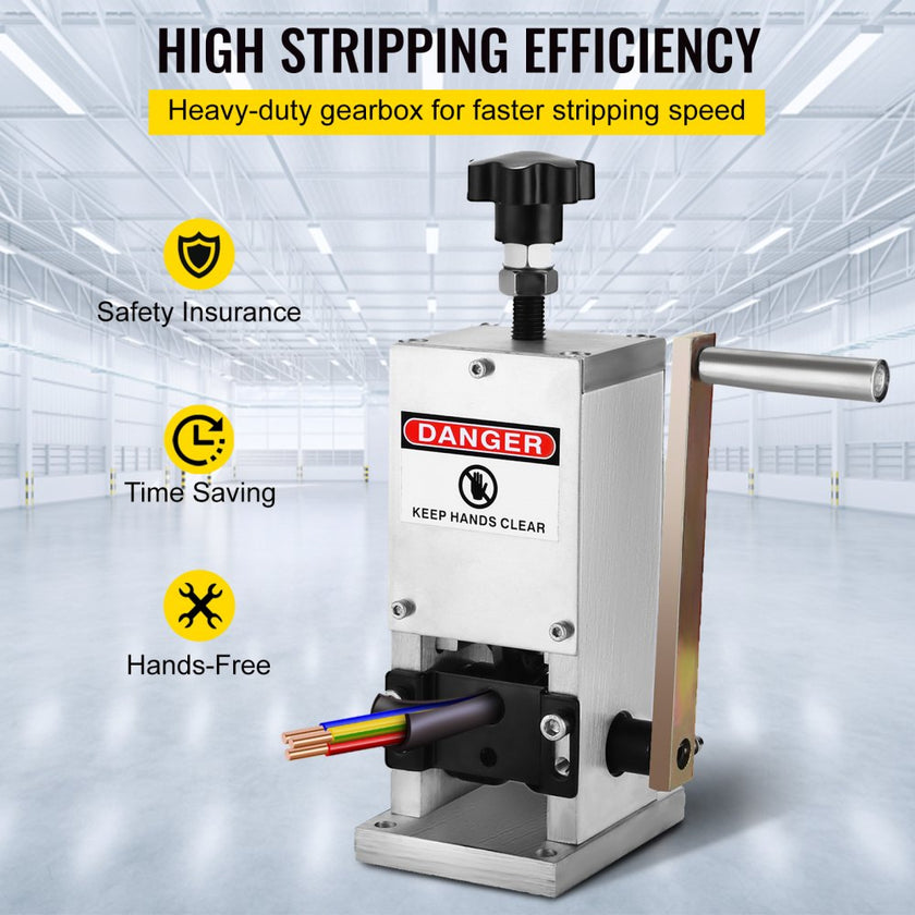 VEVOR Wire Stripping Machine Scrap Metal Recycle Tool Wire Stripping Tool 1.5-25 mm Cable Wire Stripping Machine  with 1 Cutting Blade Wire for Scrap Copper Wire Cable Stripping Cutters (2 Holes)