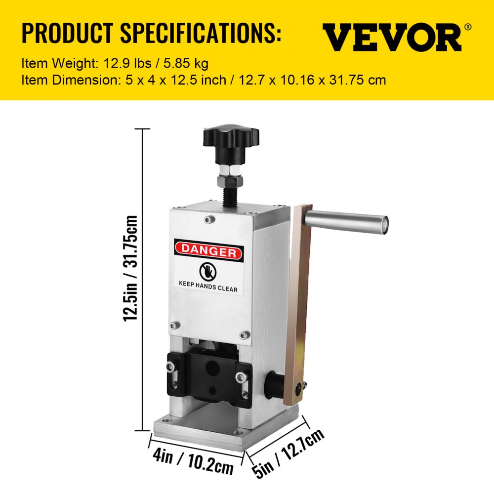 VEVOR Wire Stripping Machine Scrap Metal Recycle Tool Wire Stripping Tool 1.5-25 mm Cable Wire Stripping Machine  with 1 Cutting Blade Wire for Scrap Copper Wire Cable Stripping Cutters (2 Holes)
