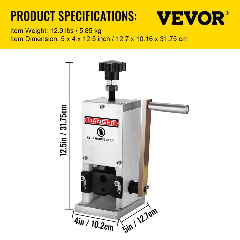 VEVOR Wire Stripping Machine Scrap Metal Recycle Tool Wire Stripping Tool 1.5-25 mm Cable Wire Stripping Machine  with 1 Cutting Blade Wire for Scrap Copper Wire Cable Stripping Cutters (2 Holes)