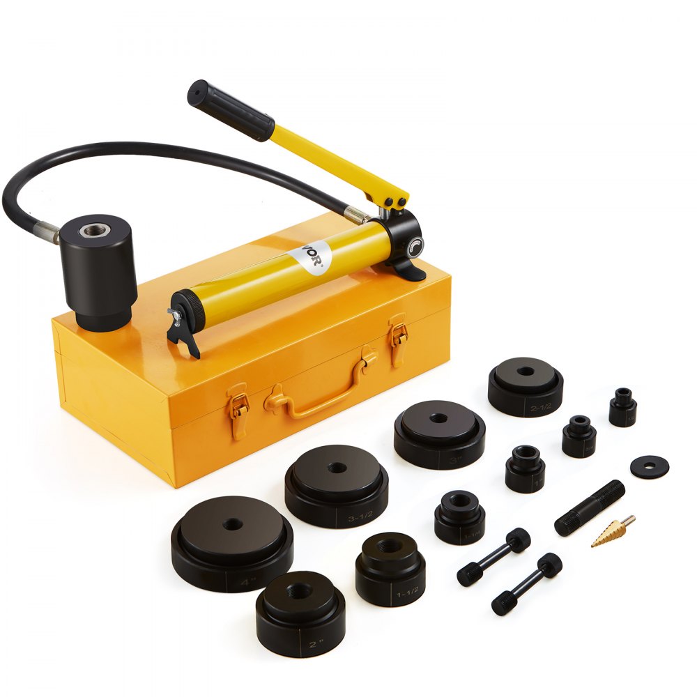 VEVOR 15 Ton Hydraulic Knockout Punch Driver Kit Hole Tool 1/2
