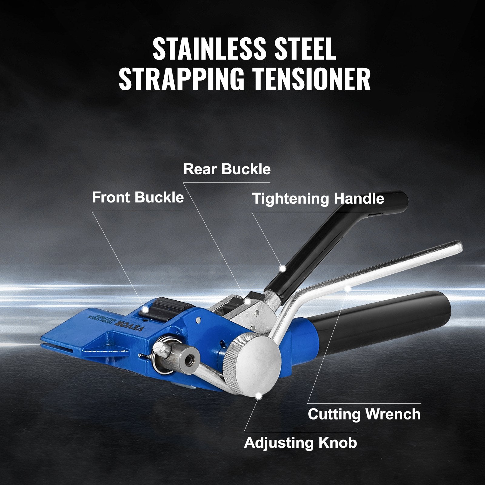 VEVOR Banding Strapping Kit with Strapping Tensioner Tool, 100 ft Length 304 Stainless Steel Banding, 100 Metal Seals, Pallet Packaging Strapping Banding Kit, Banding Packaging Strapping for Packing