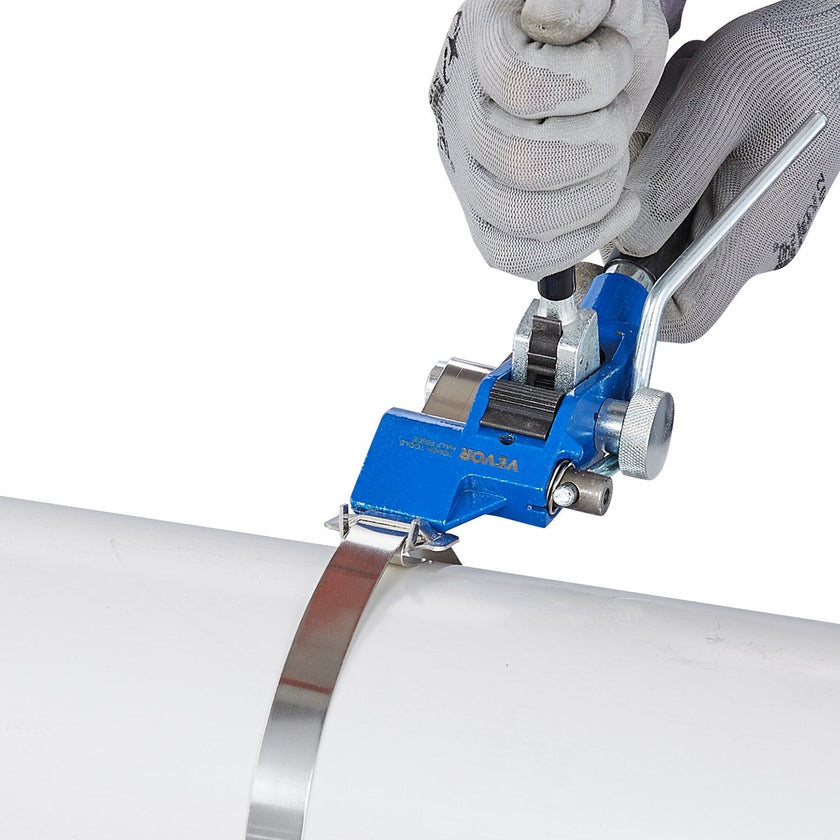 VEVOR Banding Strapping Kit with Strapping Tensioner Tool, 100 ft Length 304 Stainless Steel Banding, 100 Metal Seals, Pallet Packaging Strapping Banding Kit, Banding Packaging Strapping for Packing