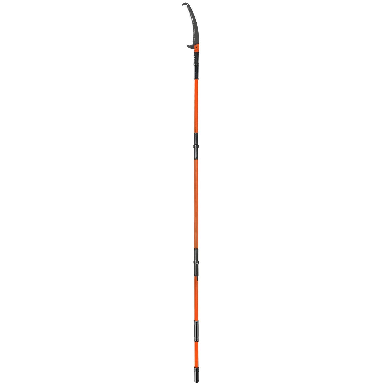 VEVOR Manual Pole Saw, 7.3-27 ft Extendable Tree Pruner, Sharp Steel Blade High Branches Trimming, Manual Branch Trimmer with Lightweight 8 Fiberglass Handles, for Pruning Palms and Shrubs
