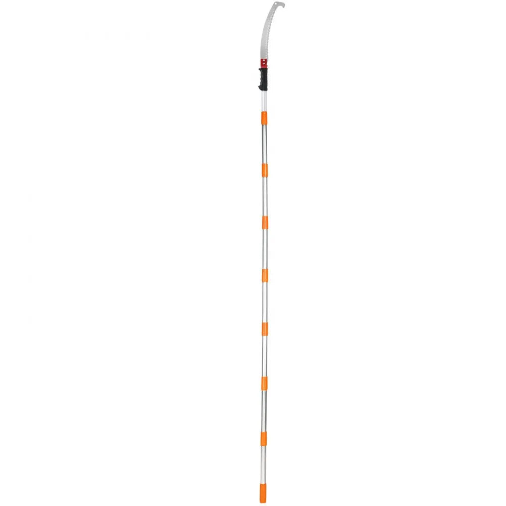VEVOR Manual Pole Saw,4.6-12.1 ft Extendable Tree Pruner, Sharp Steel Blade for High Branches Trimming, Manual Branch Trimmer with Lightweight Aluminum Alloy Handle, for Pruning Palms and Shrubs