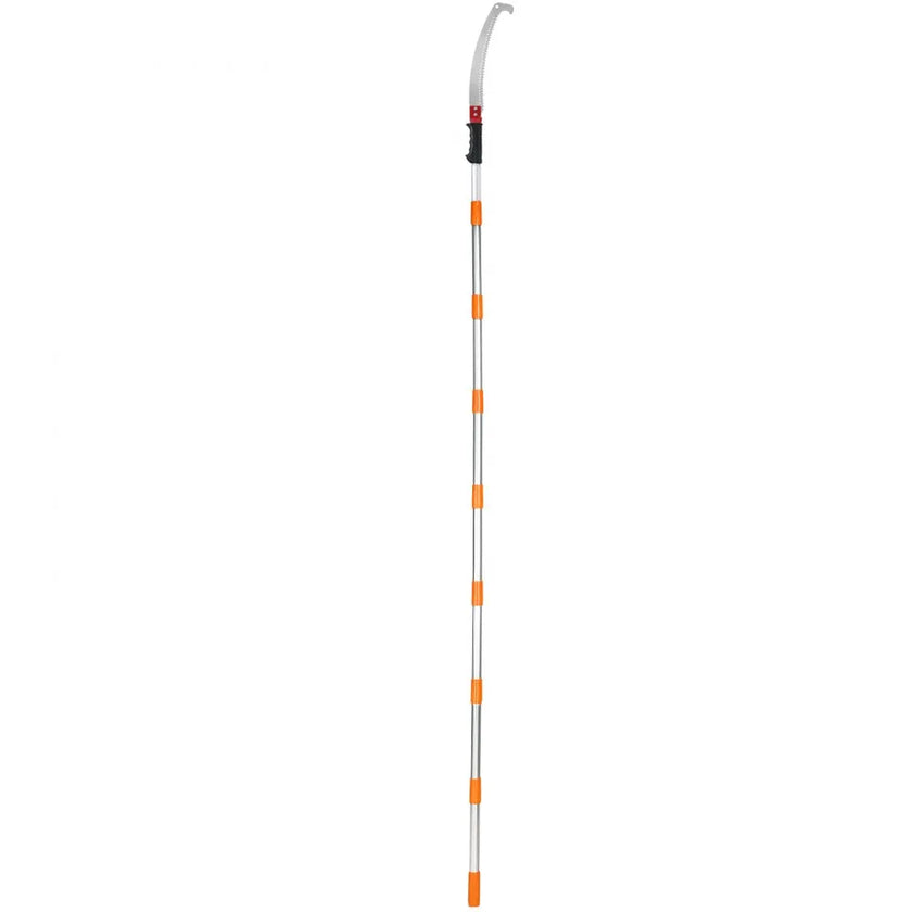 VEVOR Manual Pole Saw,4.6-12.1 ft Extendable Tree Pruner, Sharp Steel Blade for High Branches Trimming, Manual Branch Trimmer with Lightweight Aluminum Alloy Handle, for Pruning Palms and Shrubs