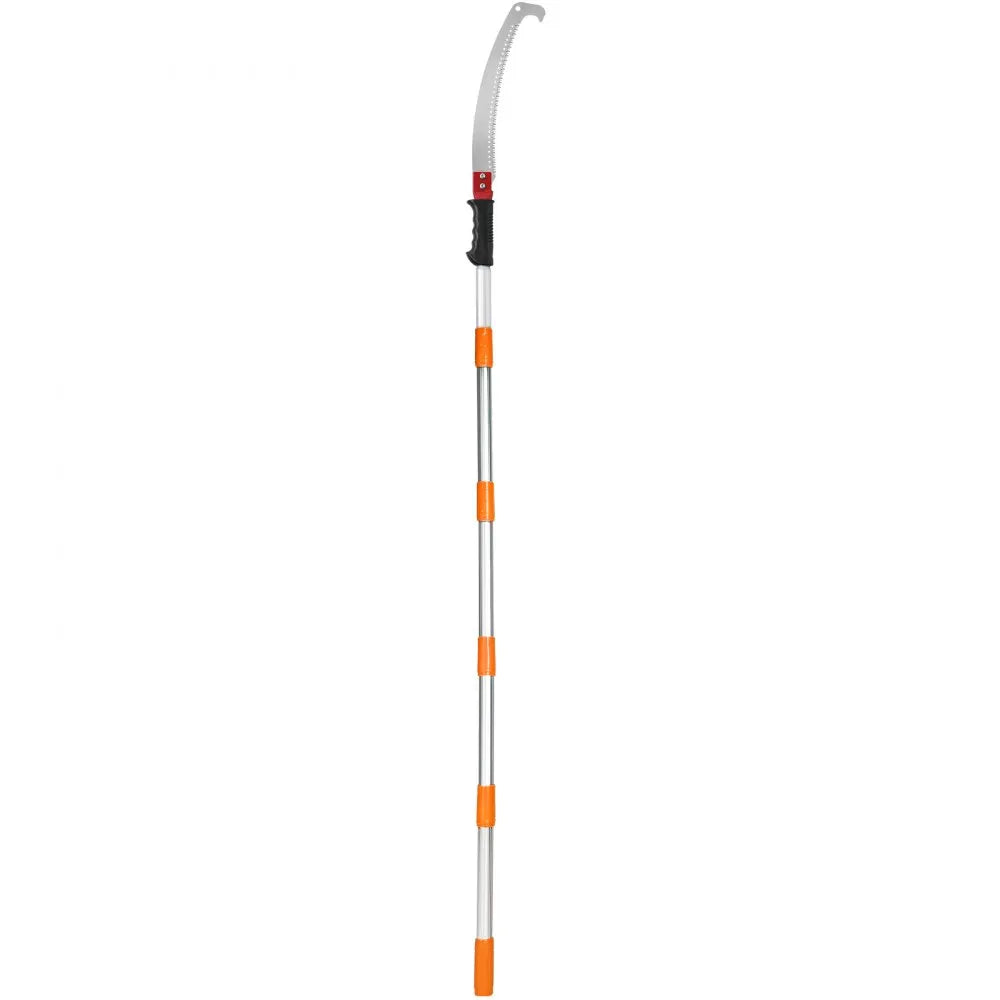 VEVOR Manual Pole Saw,4.6-12.1 ft Extendable Tree Pruner, Sharp Steel Blade for High Branches Trimming, Manual Branch Trimmer with Lightweight Aluminum Alloy Handle, for Pruning Palms and Shrubs