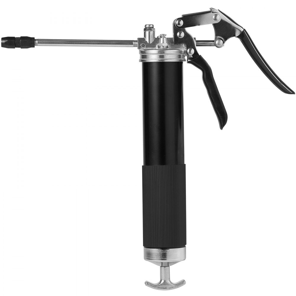 VEVOR Pistol Grip Grease Gun, 6000 PSI, 14 OZ / 400 CC Capacity Heavy Duty Professional Grease Gun, with 19.69 Inch Flexible Hose 2 Black Flat Couplers, 1 Pointed Coupler, and 2 Rigid Metal Pipe