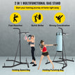 VEVOR Heavy Bag Stand with Speed Ball , Height Adjustable Punching Bag Stand, Foldable Boxing Bag Stand Steel Sandbag Rack Freestanding Up to 132 lbs for Home and Gym Fitness.