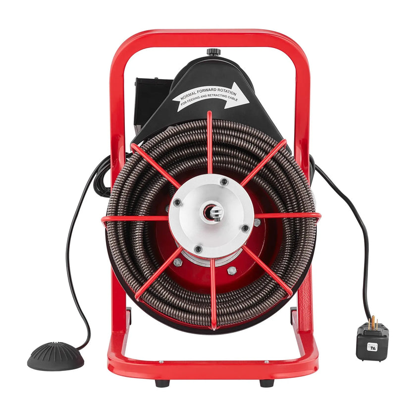 VEVOR Drain Cleaner Machine Drain Auger 75FT x 1/2 Inch Manual Feed & 4 Cutters
