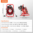 VEVOR Drain Cleaner Machine Drain Auger 50FT x 3/8 Inch Manual Feed & 4 Cutters