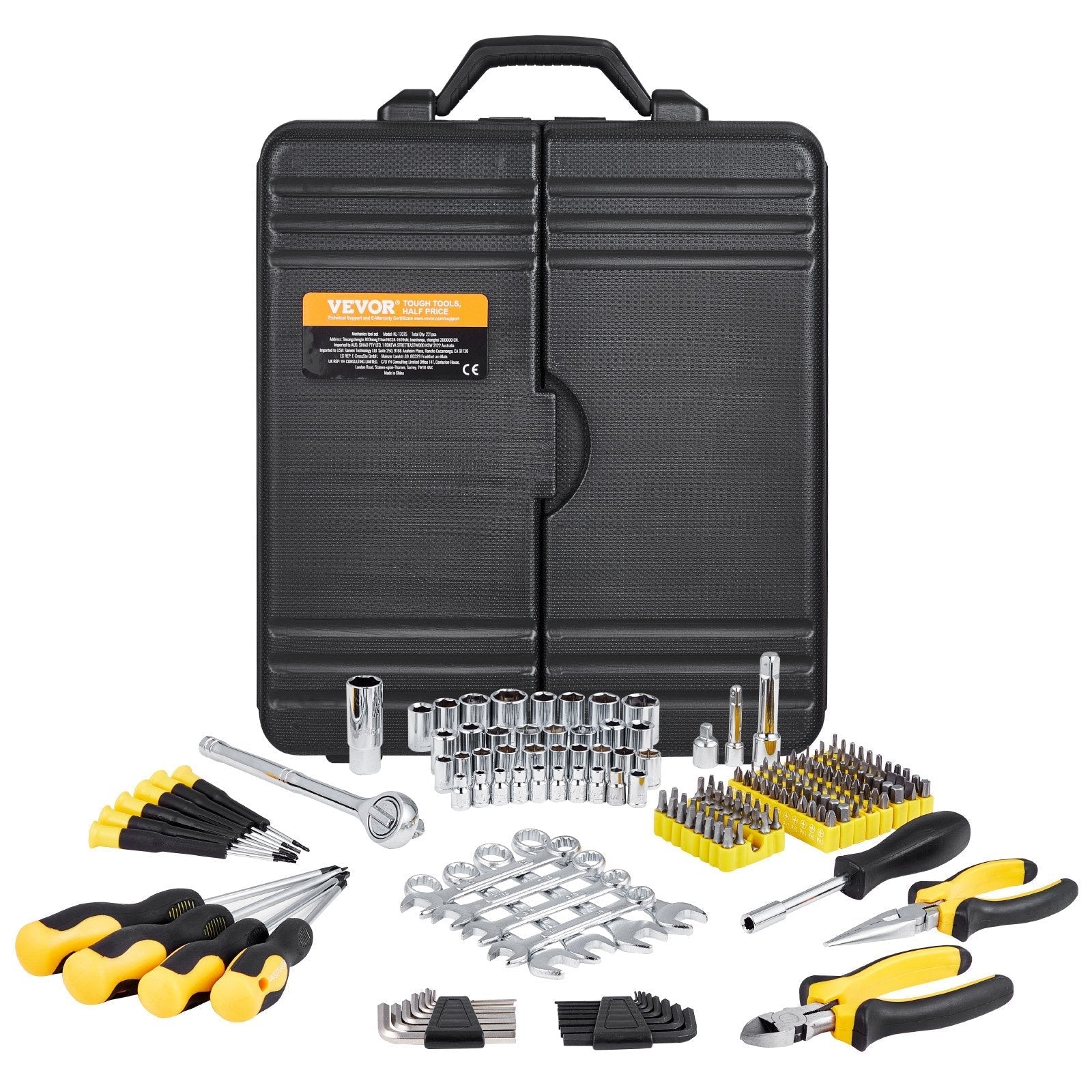 VEVOR 221-Piece Mechanics Tool Set 1/4