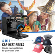 VEVOR Hat Heat Press, 4-in-1 Cap Heat Press Machine, 6 x 3in Clamshell Sublimation Transfer, LCD Digital Timer Temperature Control with 4pcs Curved Heating Elements (6x3/6.7x2.7/6.7x2.7/8.1x3.5)