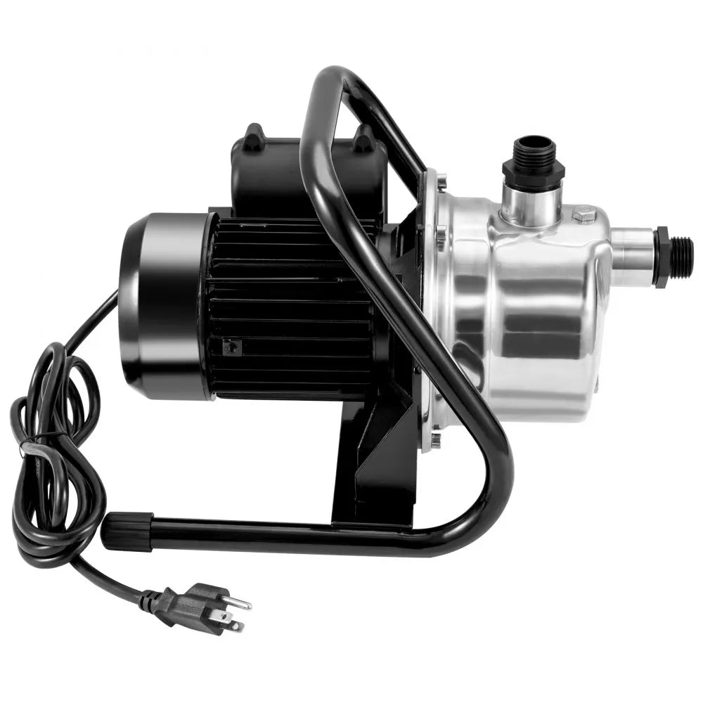 VEVOR Shallow Well Pump, 1.5 HP 115V, 1200 GPH 164 ft Height, 87 psi Max Pressure, Portable Stainless Steel Sprinkler Booster Jet Pumps for Garden Lawn Irrigation system, Lake Fountain, Water Transfer