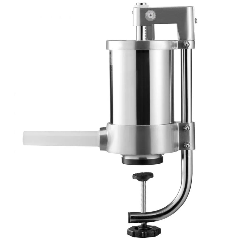 VEVOR Sausage Stuffer, 2.5LBS/1.5L Capacity, 304 Stainless Steel Vertical Sausage Stuffer, Sausage Filling Machine with 3 Stuffing Tubes, Suction Base and Manual Crank for Household or Commercial Use