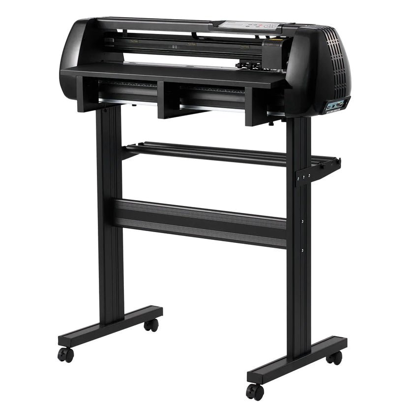 VEVOR Vinyl Cutter Machine, 28 inch Max Feed Width, Dual Blades, Adjustable Force and Speed, LED Display, Vinyl Plotter Cutter Printer Bundle with Sticker Sheets, Transfer Film, Signmaster Software