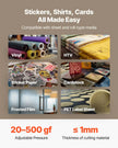 VEVOR Vinyl Cutter Machine, 34 inch Max Feed Width, Dual Blades, Adjustable Force and Speed, LED Display, Vinyl Plotter Cutter Printer Bundle with Sticker Sheets, Transfer Film, Signmaster Software