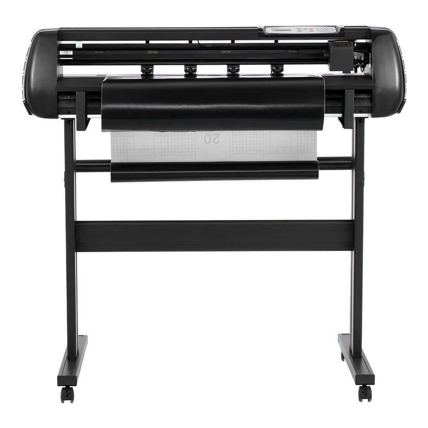 VEVOR Vinyl Cutter Machine, 34 inch Max Feed Width, Dual Blades, Adjustable Force and Speed, LED Display, Vinyl Plotter Cutter Printer Bundle with Sticker Sheets, Transfer Film, Signmaster Software