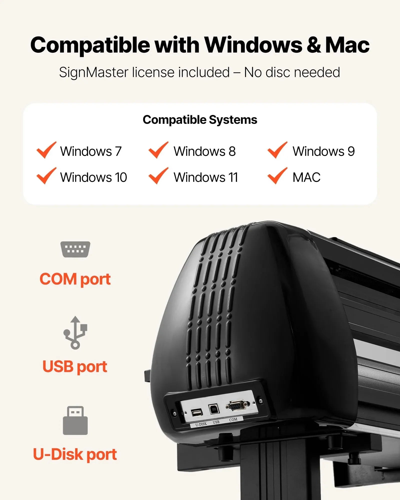 VEVOR Vinyl Cutter Machine, 34 inch Max Feed Width, Dual Blades, Adjustable Force and Speed, LED Display, Vinyl Plotter Cutter Printer with Signmaster Software for Compatible with Windows and macOS