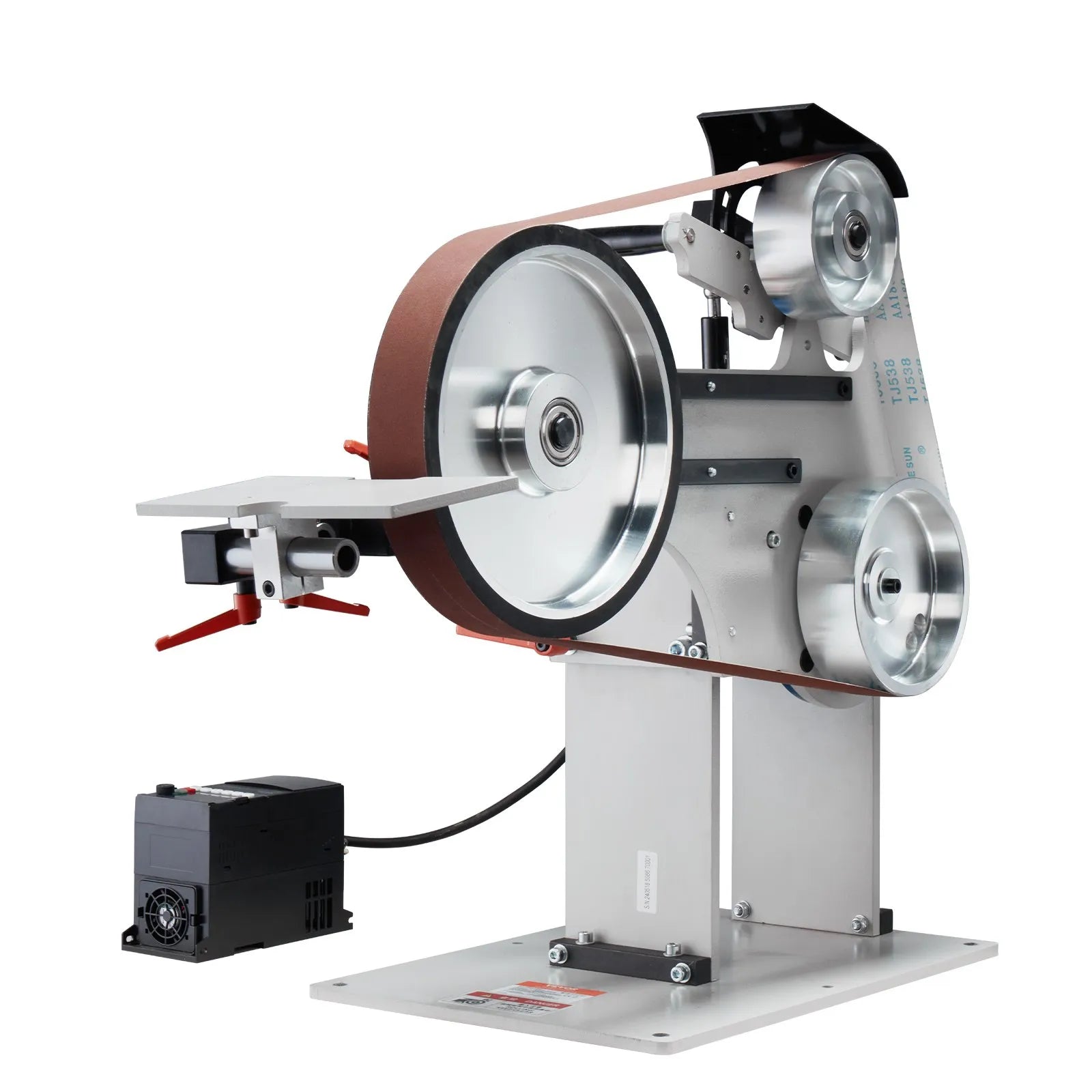 VEVOR Belt Grinder Sander 72 x 2-Inch Belt Polisher with VFD 3 Grinding Moulds