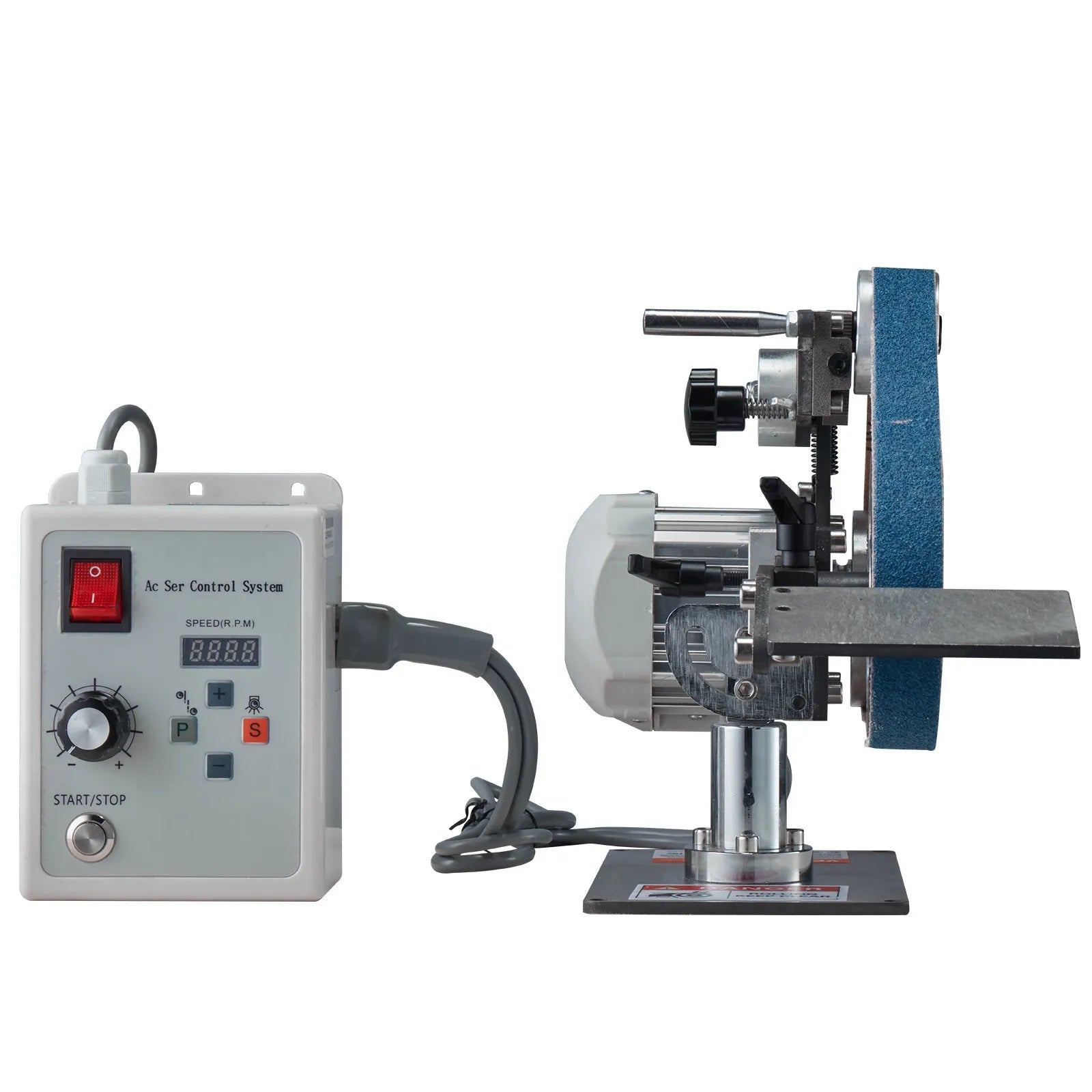 VEVOR Belt Grinder Sander, 30 x 1-Inch Variable Speed Belt Polisher with VFD, 550W Polishing Grinding Machine with 2 Grinding Moulds & 3PCS Sanding Belts for Metalworking, Knife Making