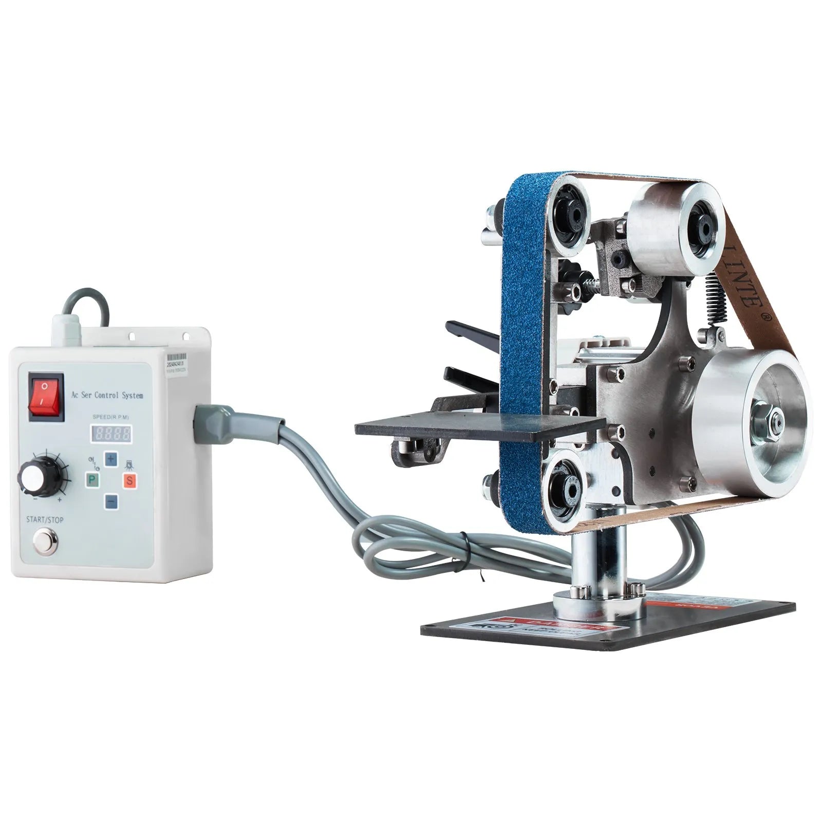 VEVOR Belt Grinder Sander, 30 x 1-Inch Variable Speed Belt Polisher with VFD, 550W Polishing Grinding Machine with 2 Grinding Moulds & 3PCS Sanding Belts for Metalworking, Knife Making