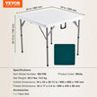 VEVOR Mahjong Table Fold-in-Half 4 Player Card Table & Wear-Resistant Tabletop