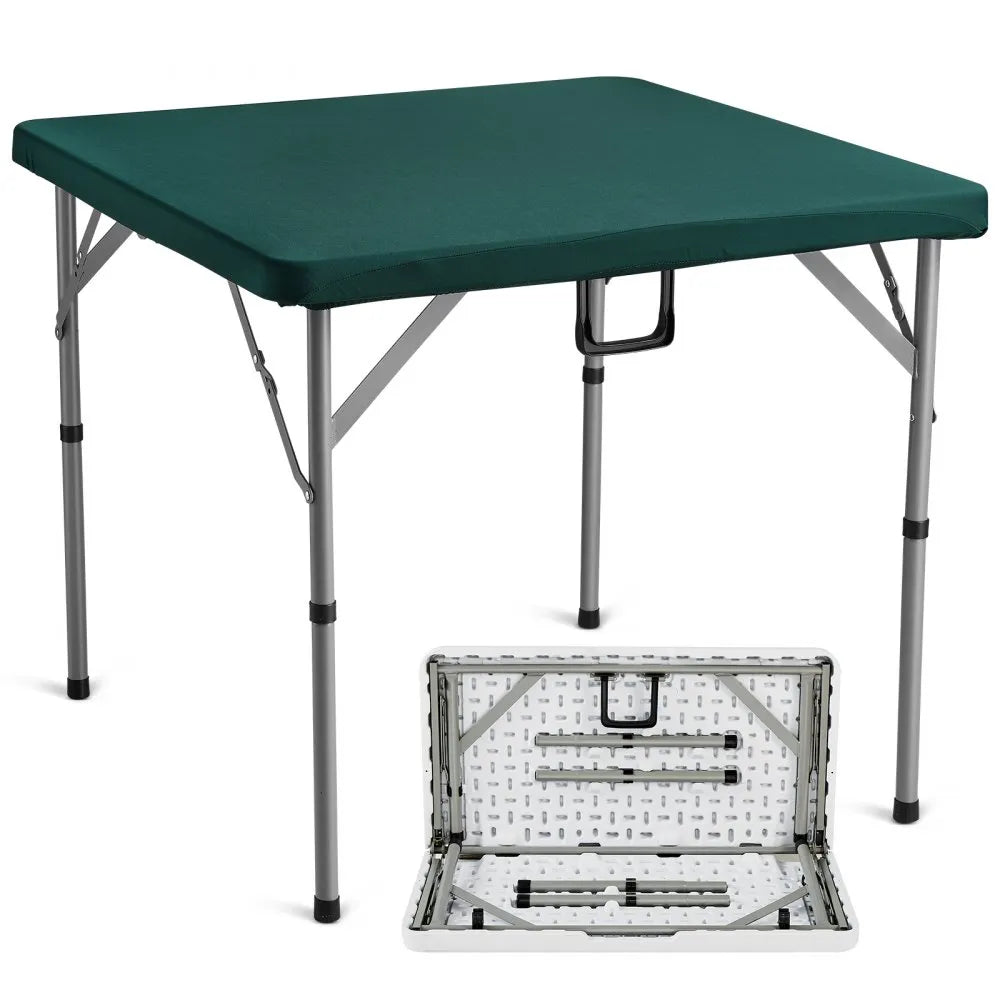 VEVOR Mahjong Table Fold-in-Half 4 Player Card Table & Wear-Resistant Tabletop