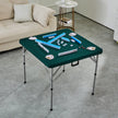VEVOR Mahjong Table with Mahjong Tiles Set, Fold-in-Half 4 Player Card Table with 144PCS Majiang Tiles and 3 Dice, Portable Bi-Folding Domino Table with Wear-Resistant Green Tabletop & Carrying Handle
