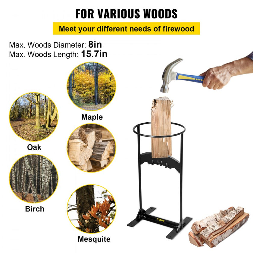 VEVOR Firewood Splitter, Q235 Steel Wood Splitter Wedge, for Splitting 8