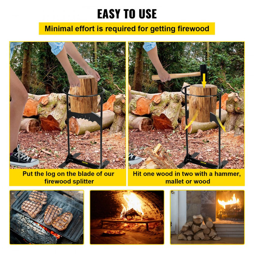 VEVOR Firewood Splitter, Q235 Steel Wood Splitter Wedge, for Splitting 8