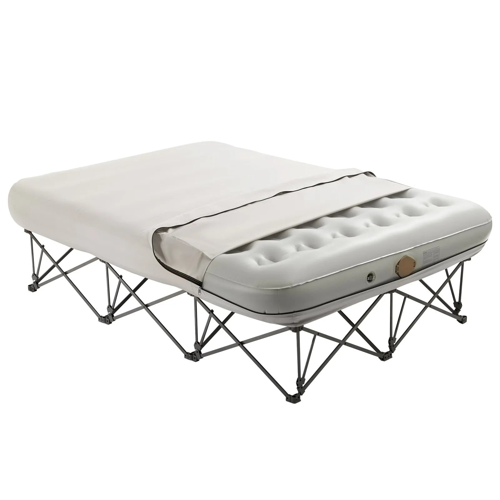 VEVOR Air Mattress with Frame & Pump 2 Person Blow Up Camping Mattress 600lbs