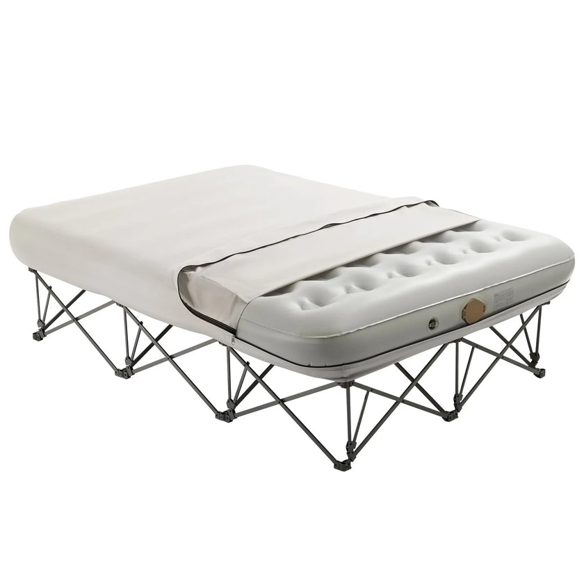 VEVOR Air Mattress with Frame & Pump 2 Person Blow Up Camping Mattress 600lbs
