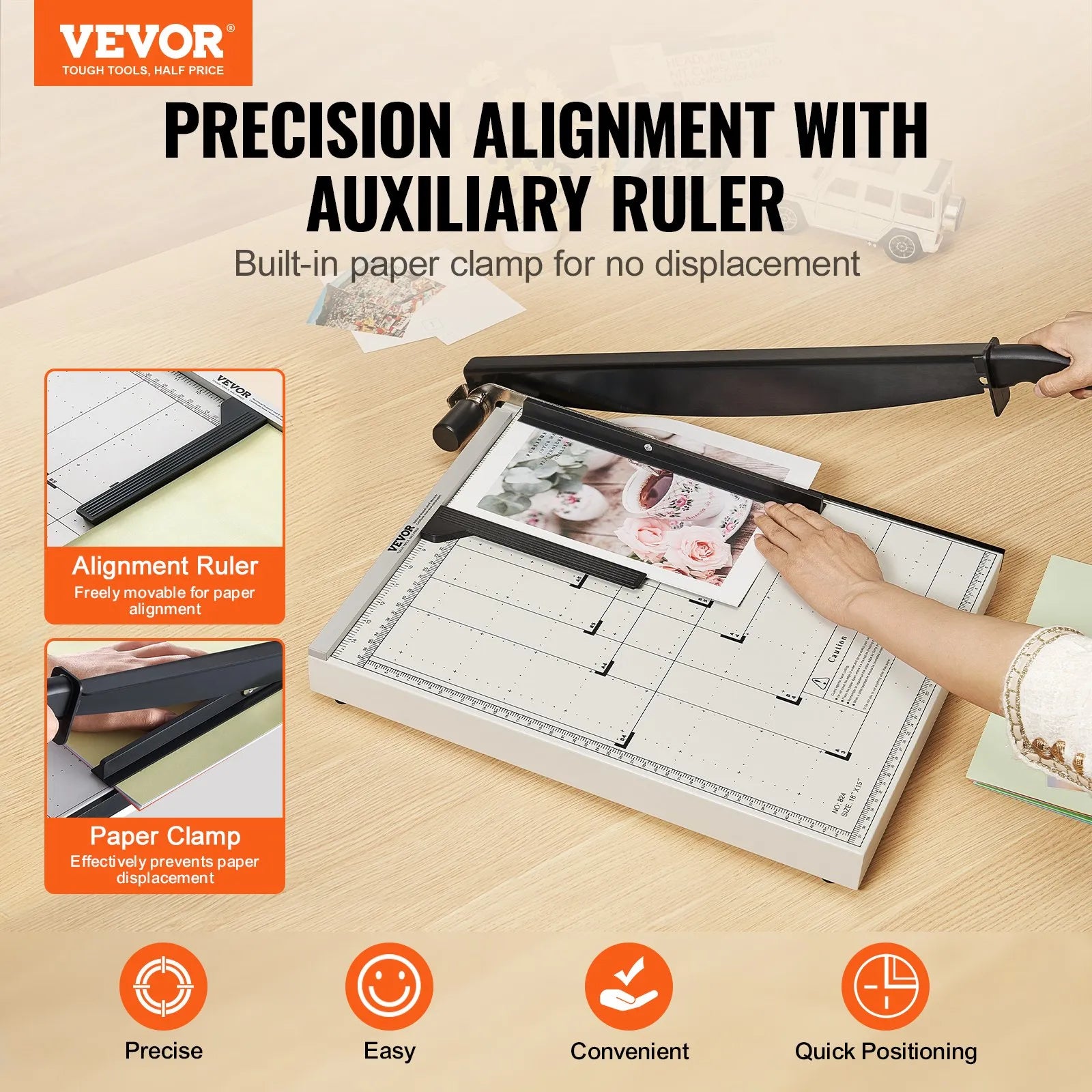 VEVOR Paper Cutter, Guillotine Trimmer, 18
