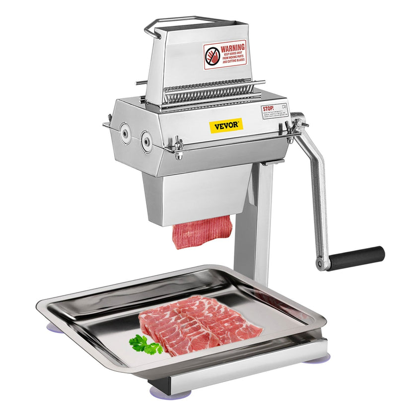 VEVOR Meat Tenderizer Machine, 5 in/12.5 cm Cutting Width, Manual Steak Tenderizer with Stainless Steel Blades and C-Clamp Combs, Heavy Duty Construction Used for Tendering Pork Beef Mutton