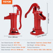 VEVOR Antique Well Hand Pitcher Pump, 25 ft Maximum Lift, Cast Iron Manual Hand Water Pump with Ergonomic Handle G1-5/8