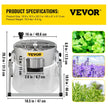 VEVOR Bud Leaf Trimmer, 16 inch Manual Hydroponic Dry or Wet Plant Trimming Machine, with Sharp Stainless Steel Blades & Solid Metal Gearbox, Twisted Spin Cut for Flowers, Leaves, Herbs