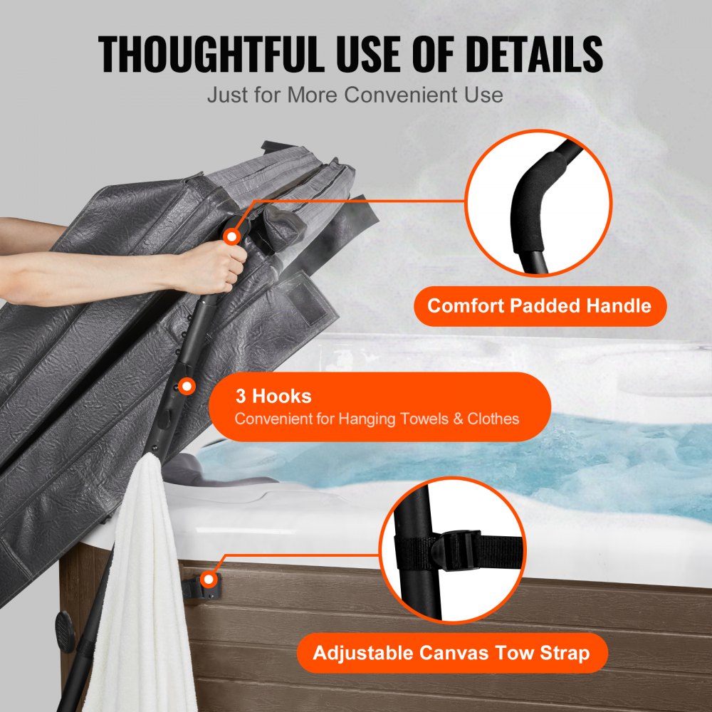 VEVOR Hot Tub Cover Lift, Spa Cover Lift, Height 31.5