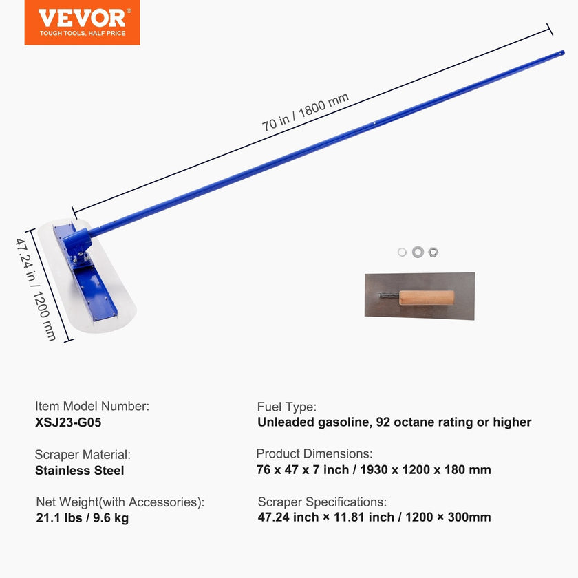 VEVOR Bull Float Manganese Steel Concrete Float 47x11.8 in Concrete Float Tool Cement Tool Bull Concrete Kit Bull Pool Float Bull Float Handle Bull Float Bracket Concrete Tool Finishing Bull Float