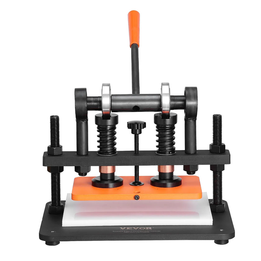 VEVOR Leather Cutting Machine, 10.2 x 5.9 in Embossing Plate Manual Die Cutter, 0.47 in Pressure Stroke Leather Embossing Machine, Dual Guide Shafts Die Cut Machine for Various of Materials