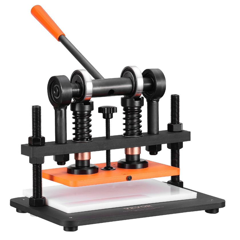 VEVOR Leather Cutting Machine, 10.2 x 5.9 in Embossing Plate Manual Die Cutter, 0.47 in Pressure Stroke Leather Embossing Machine, Dual Guide Shafts Die Cut Machine for Various of Materials